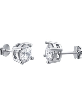 Cercei tip stud, forma rotunda, argint 925‰