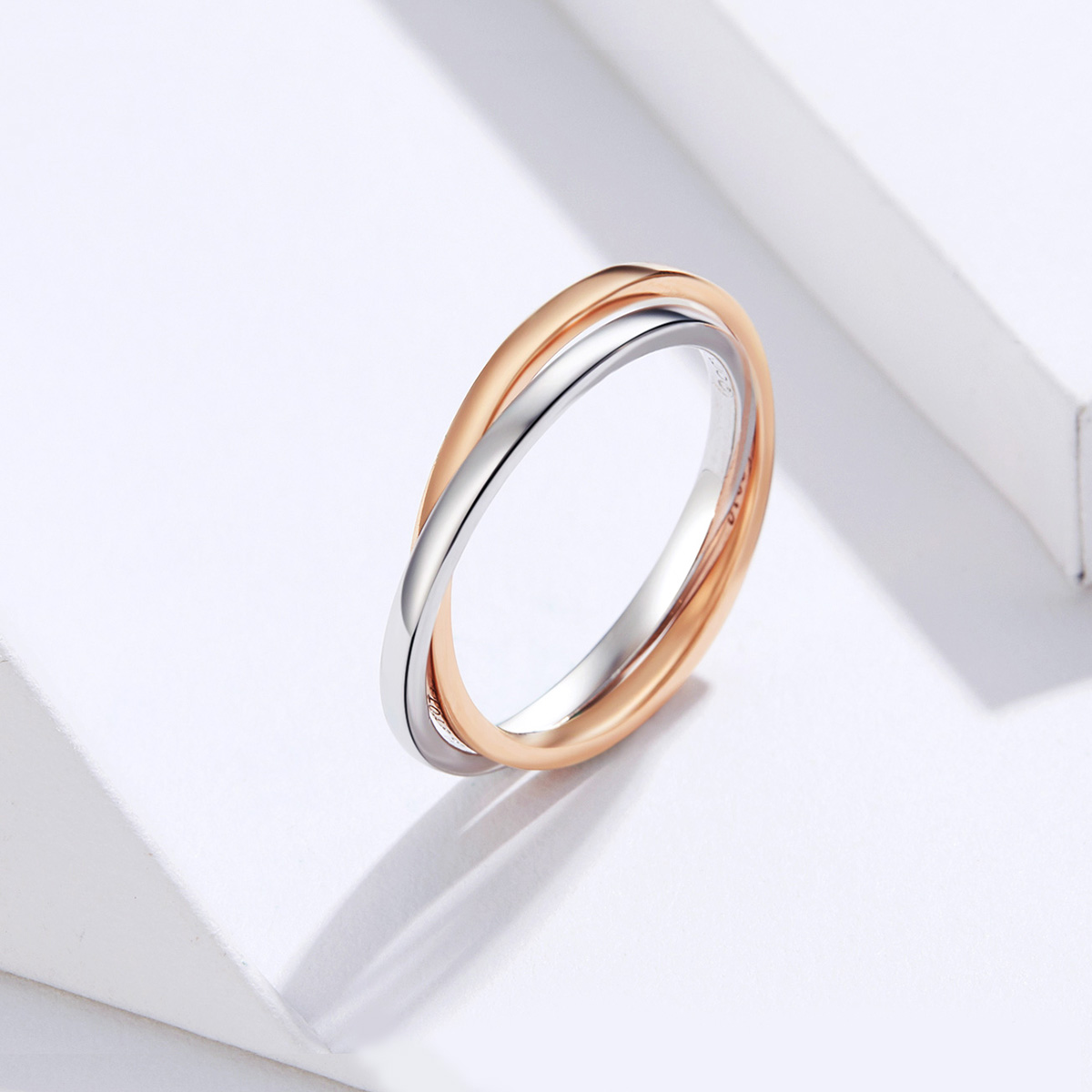 Set inele argint, Love Forever, argintiu si rose, argint 925‰